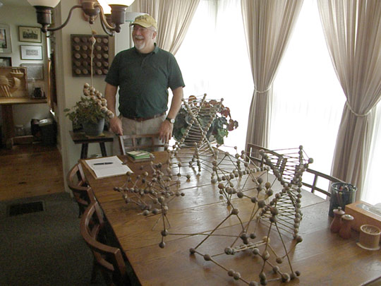 Dave Porter with several of his new goldenrod gall sculptures