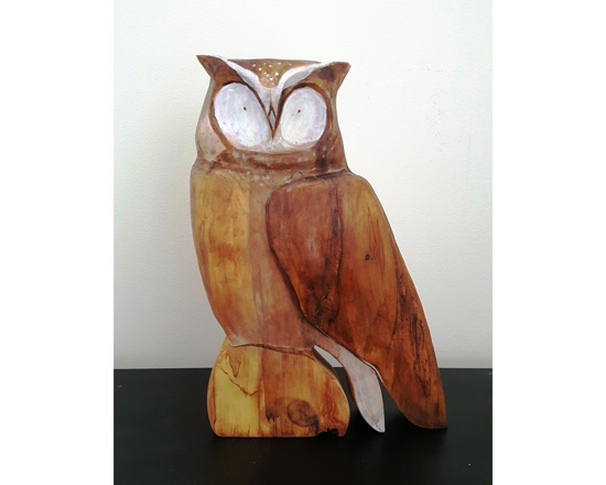“Owl Sculpture”     spalted birch