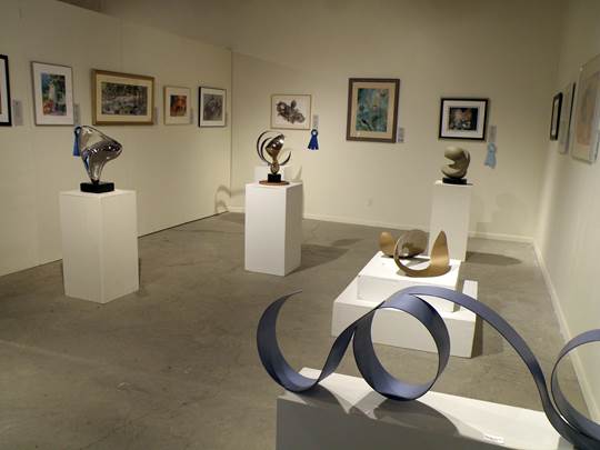 Central New York Watercolor Society show with sculptures by Miriam Nelson
