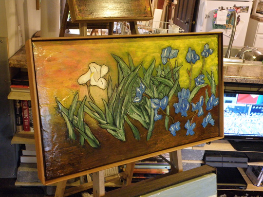 Dave (Hongo) Robertson's recent painting of irises