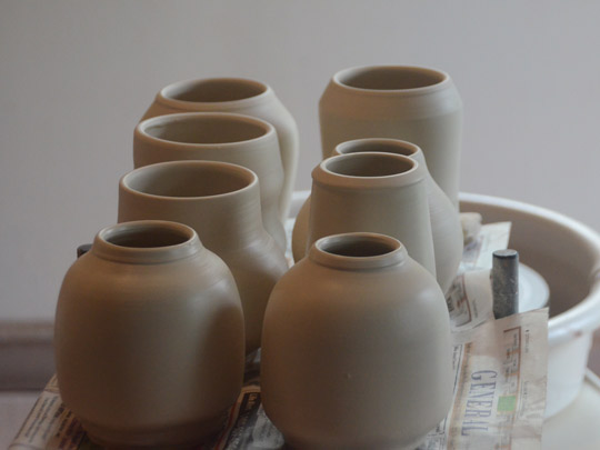 A fresh batch of vases by Shawn McGuire - just off the wheel