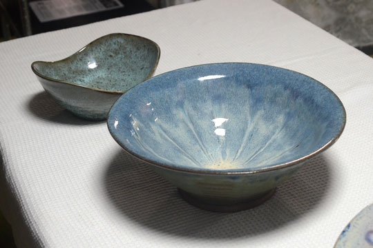 Beautiful glazes on stoneware by newcomer, Eric Beyer
