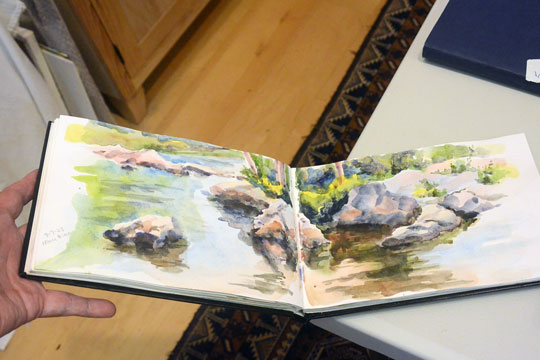 One of Deb Wester's many watercolor sketchbooks