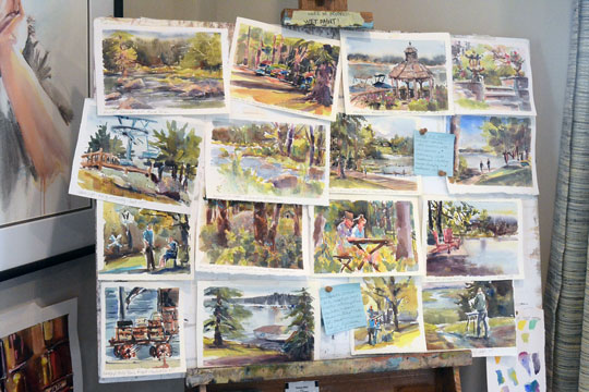 A plethora of lovely Judith Levins watercolors