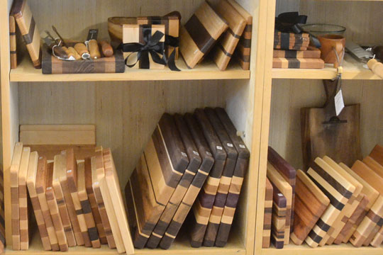 A display of Cazenovia Cut Block boards is a work of art, too.