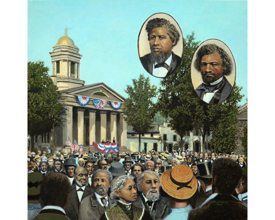 "1866 Emacipation Day Celebration in Norwich, NY"    30" x  30"     acrylic      ©2025