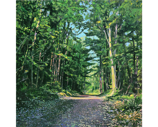 "Five Streams State-Forest"    30" x  30"     acrylic      ©2025