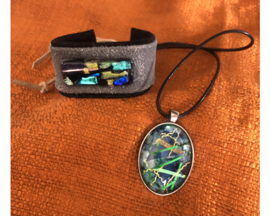"Glass and Leather Jewelry"