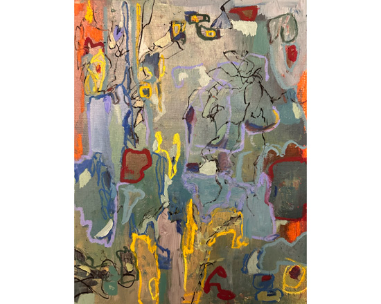 “Processing” 11”x14” Acrylic, pastel and charcoal on paper "Processing"