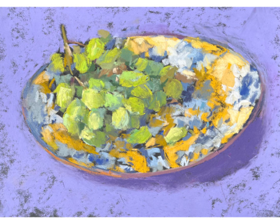 "Green Grapes on a Spanish Plate"