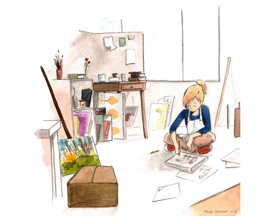 “An Artist in Her Studio