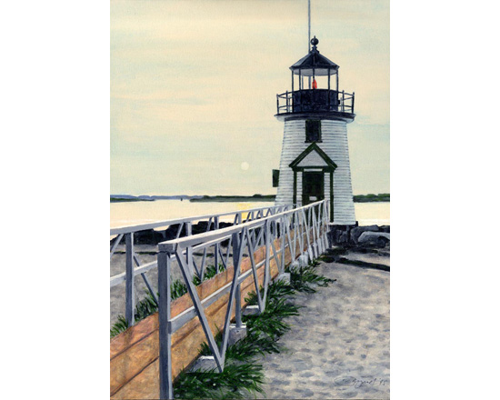 Brant Point Lighthouse - oil & acrylic