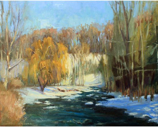 “Willow by the Creek”    16” x  22”     Oil     2022